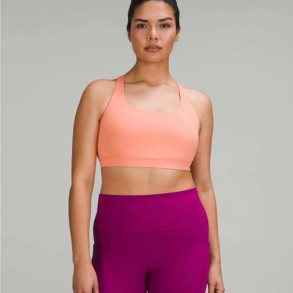 Lululemon energy bra in sunny coral size 4